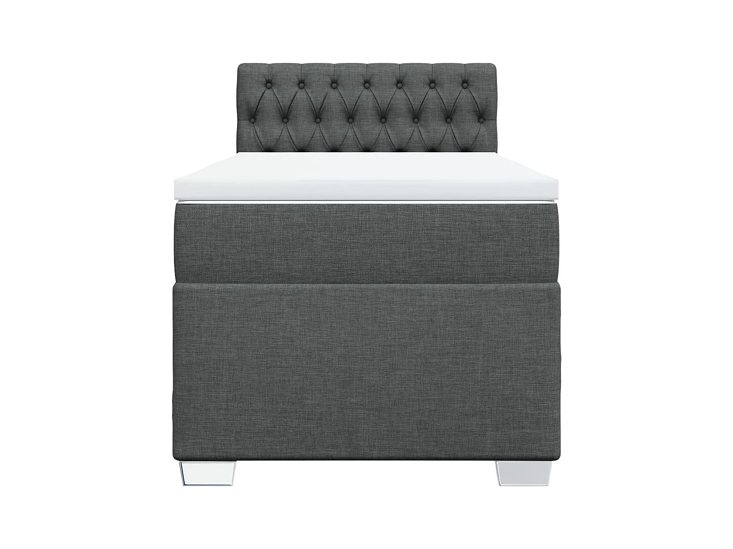 Boxspring met matras stof donkergrijs 90x190 cm