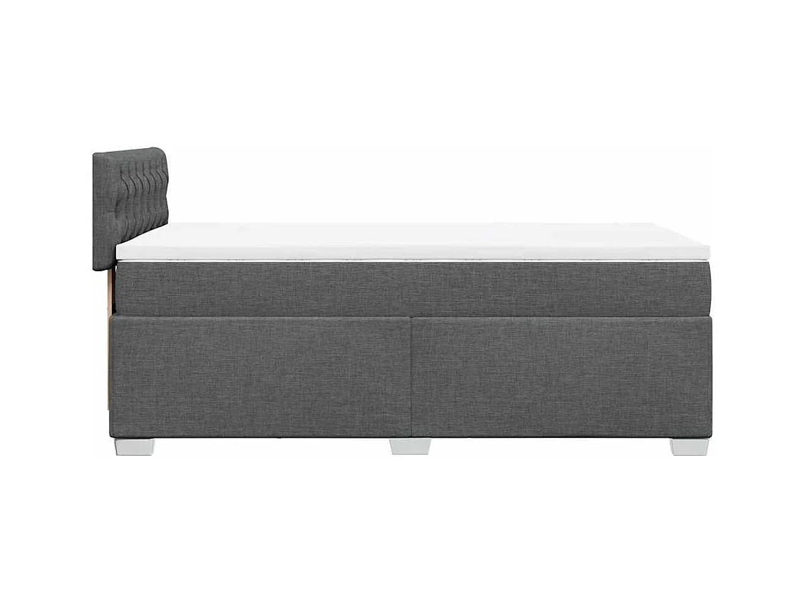 Boxspring met matras stof donkergrijs 90x190 cm