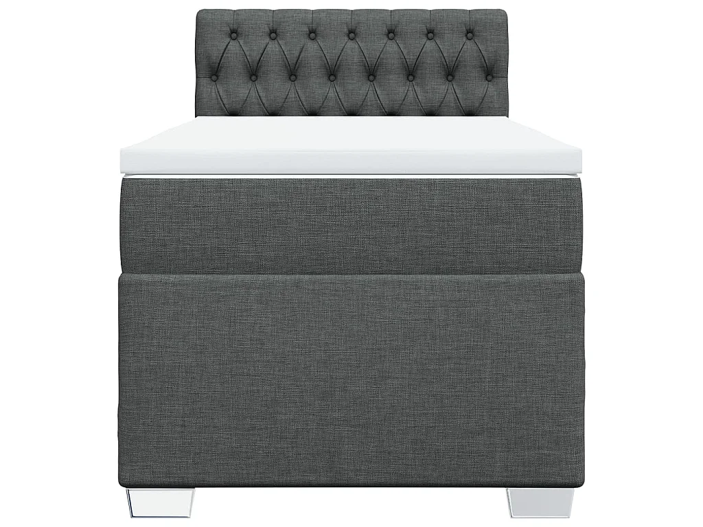 Boxspring met matras stof donkergrijs 90x190 cm