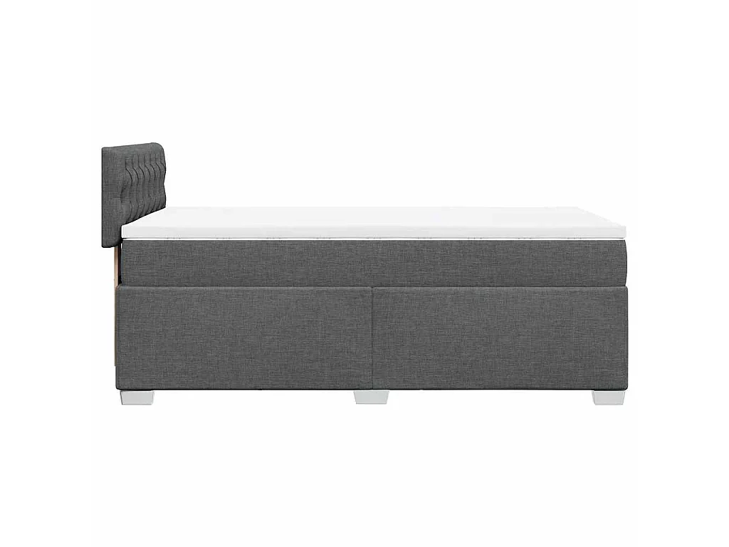 Boxspring met matras stof donkergrijs 90x190 cm