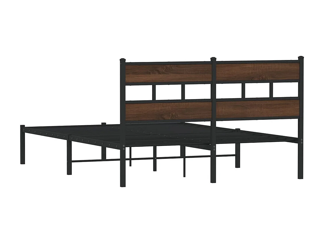 Bettgestell ohne Matratze mit Kopfteil Braun Eiche 140x190 cm