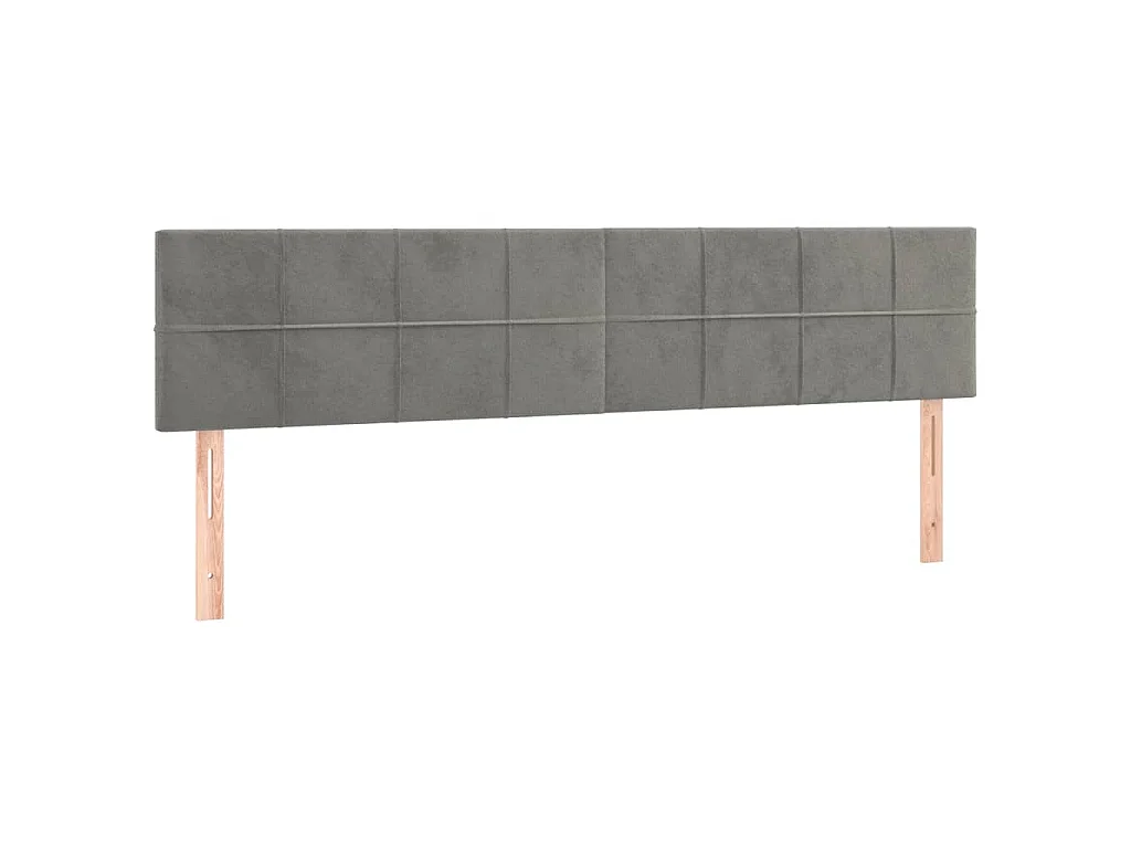 Cadre de lit ottoman et matelas gris clair 180x200cm velours