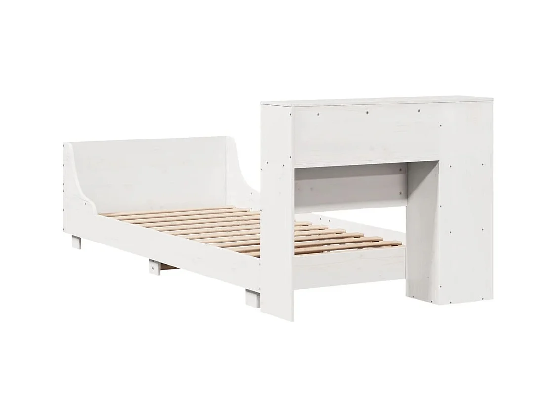 Cadre de lit sans matelas blanc 90x190 cm bois de pin massif
