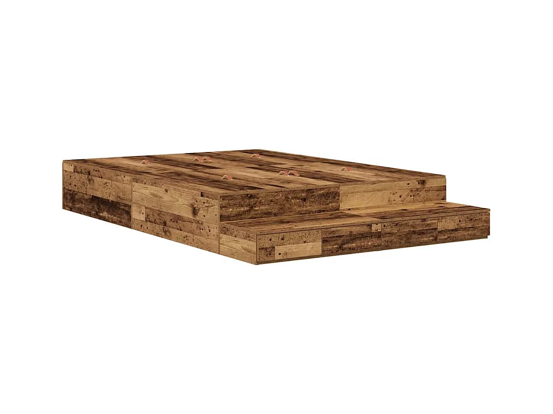 Cadre de lit avec rangement avec tiroir Bois Ancien 150 cm