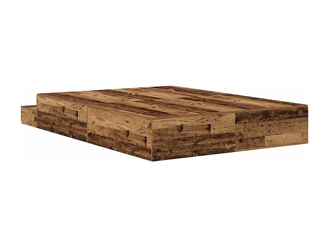 Cadre de lit avec rangement avec tiroir Bois Ancien 150 cm