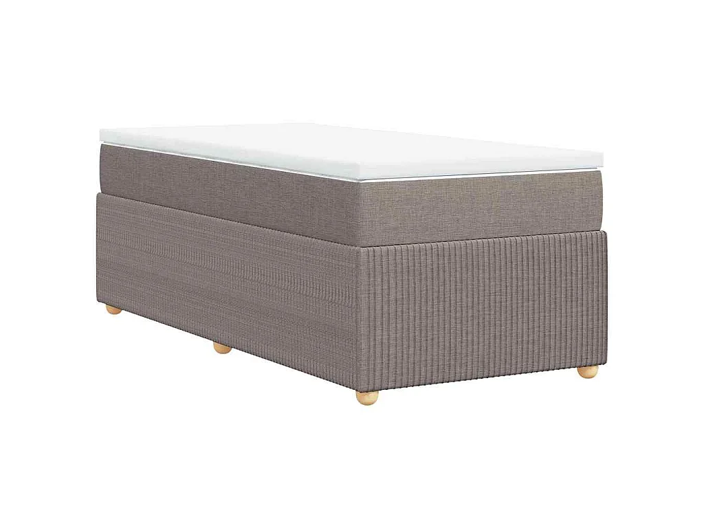 Boxspring met matras stof taupe 90x200 cm
