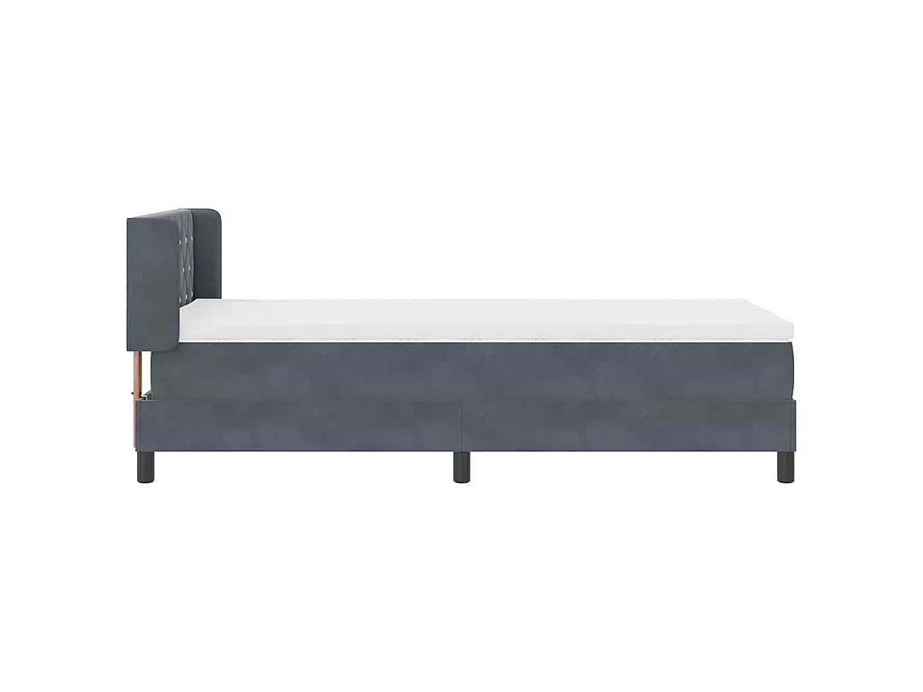 Boxspringbett mit Kopfteil Dunkelgrau 190 x 90 cm Samt