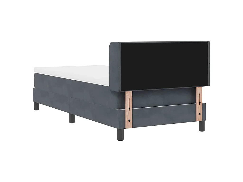Boxspringbett mit Kopfteil Dunkelgrau 190 x 90 cm Samt