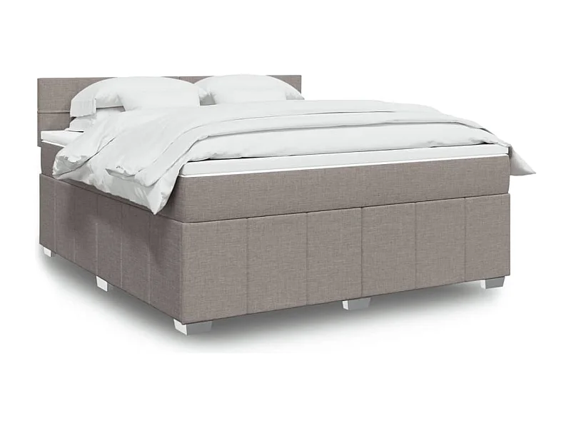 Sommier à lattes de lit avec matelas Taupe 180x200 cm Tissu