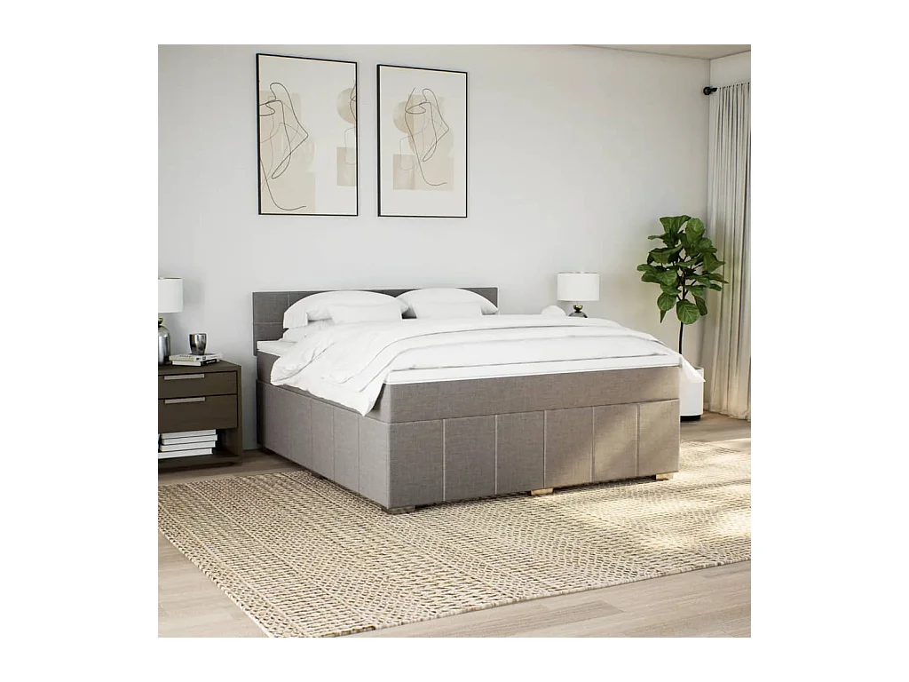 Boxspringbett mit Matratze Taupe 180x200 cm Stoff