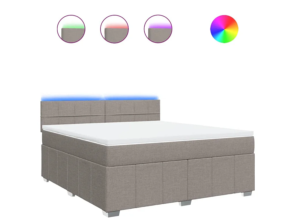 Boxspring met matras stof taupe 180x200 cm