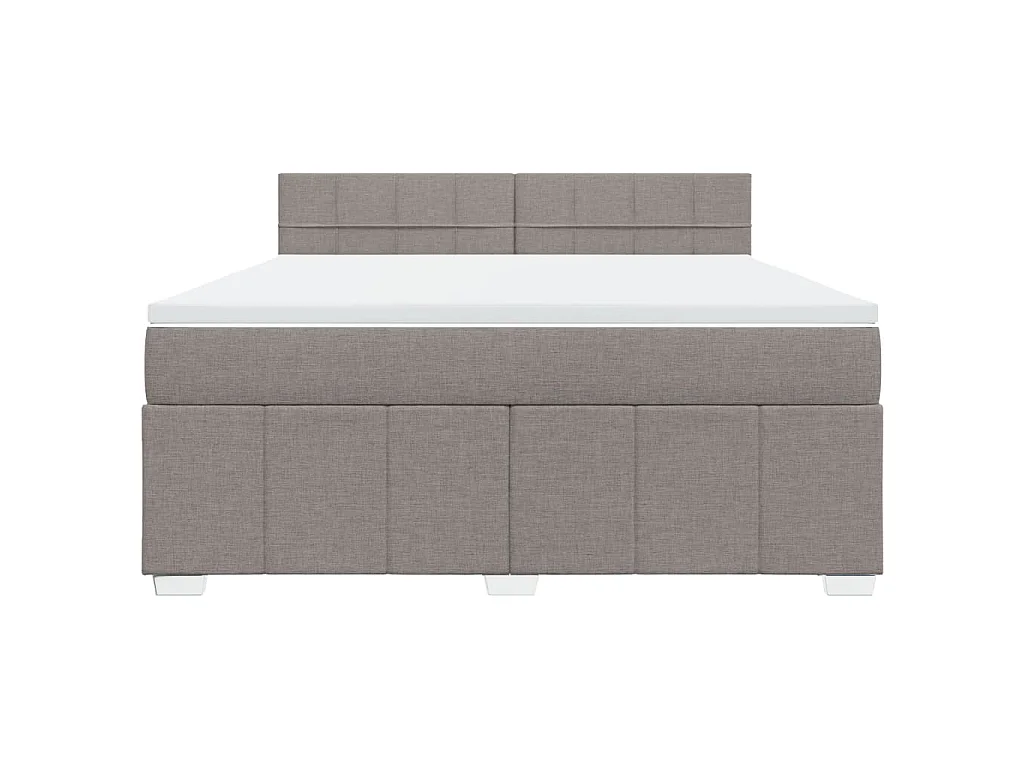 Boxspring met matras stof taupe 180x200 cm