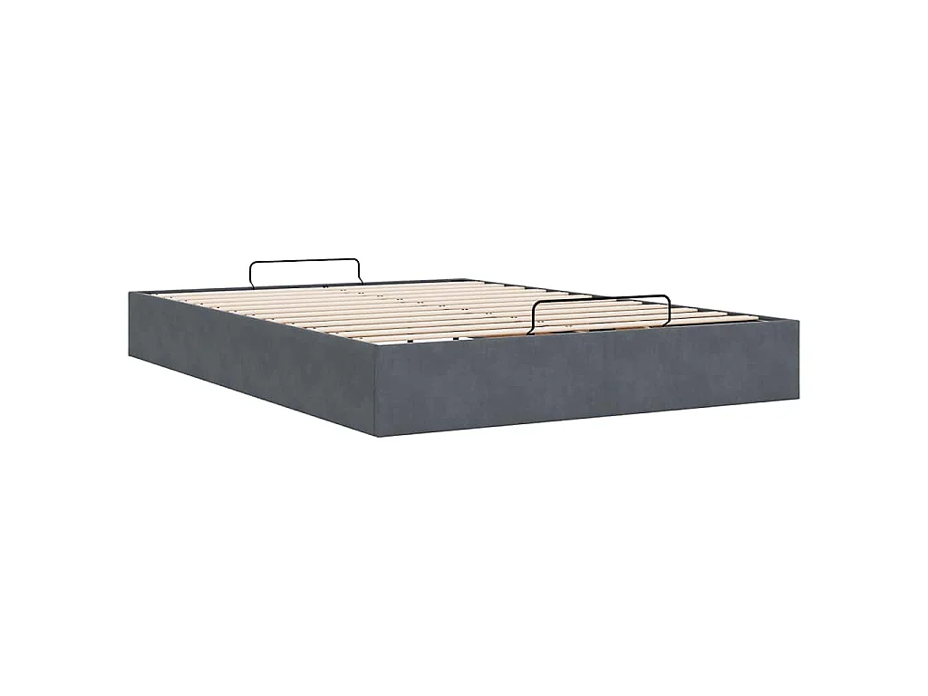 Estrutura de cama otomana sem colchão 140x200cm cinzento escuro