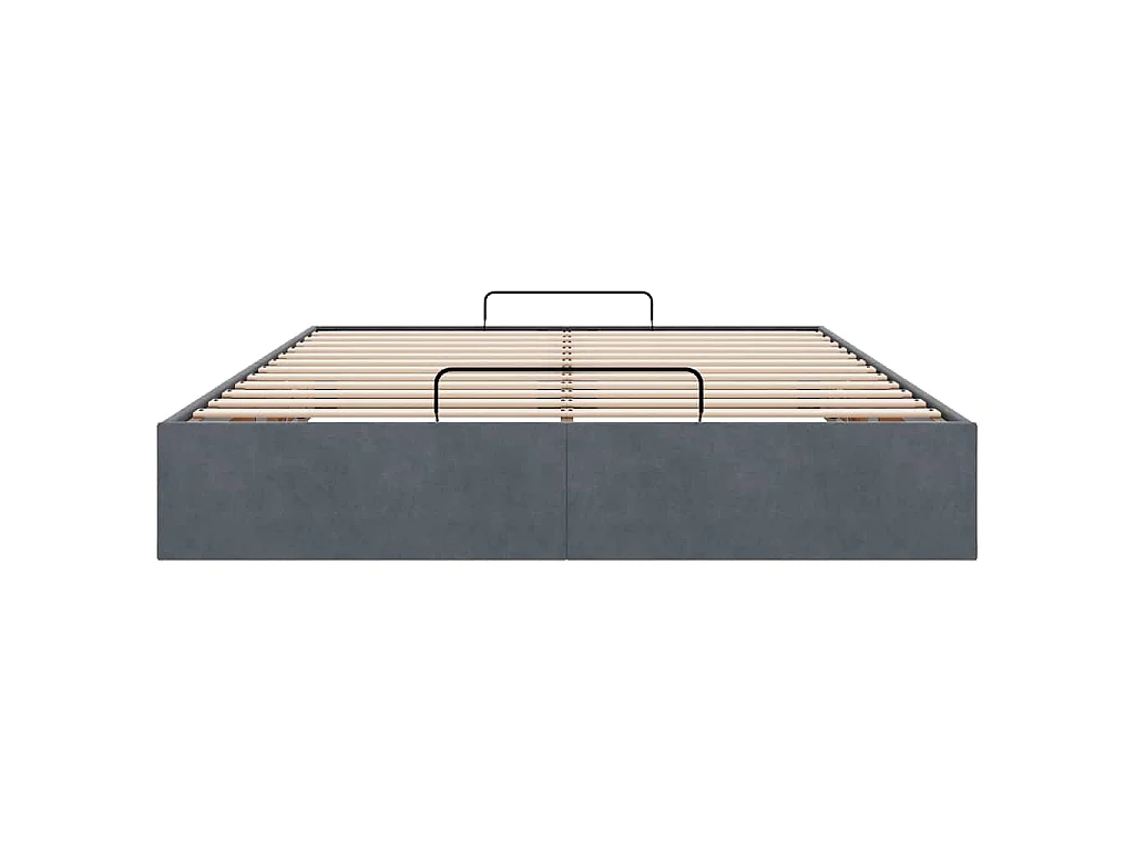 Estrutura de cama otomana sem colchão 140x200cm cinzento escuro