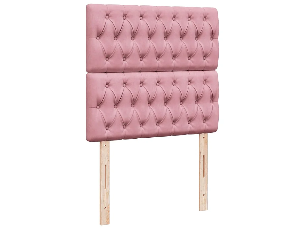 Giroletto a Molle con Materasso Rosa 90x190 cm in Velluto