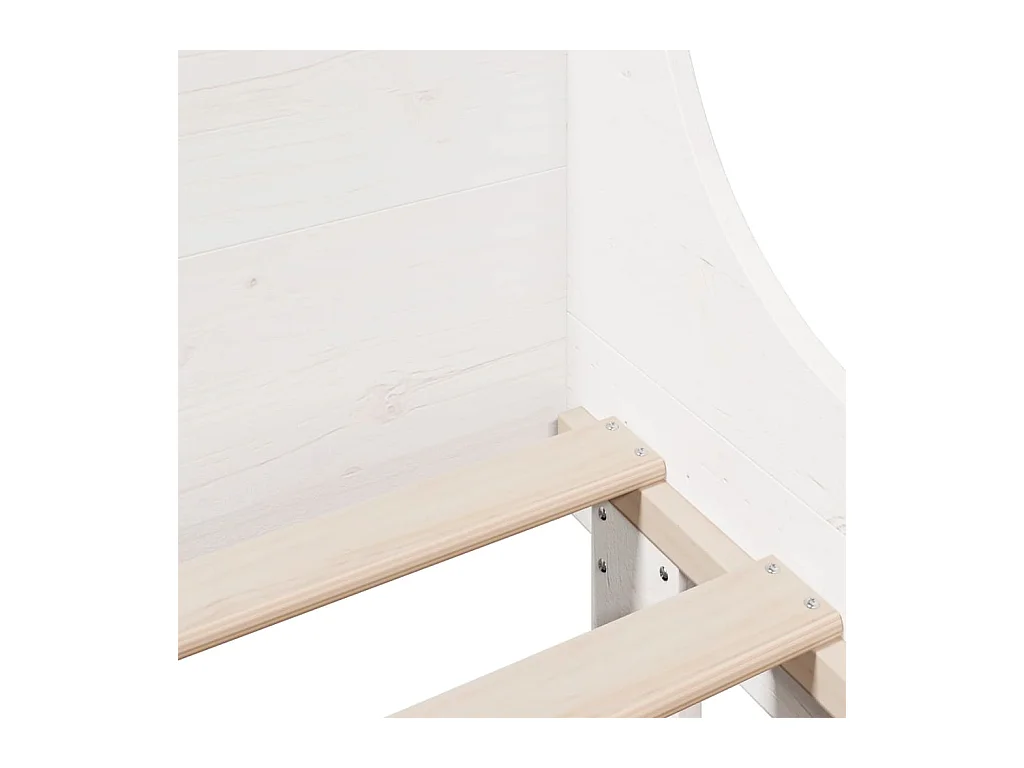 Letto senza Materasso Bianco 90x190 cm in Legno Massello Pino