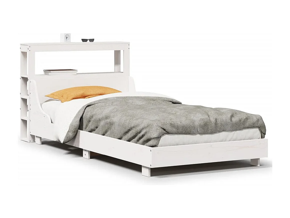 Cadre de lit sans matelas blanc 90x190 cm bois de pin massif