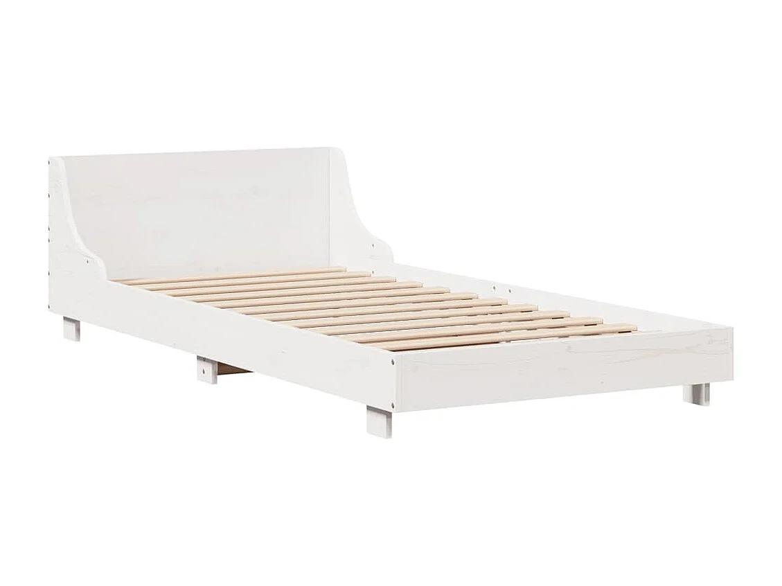 Cadre de lit sans matelas blanc 90x190 cm bois de pin massif