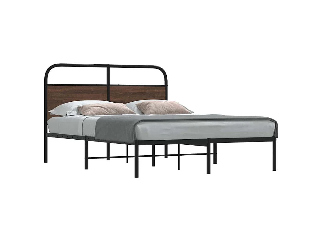 Bedframe zonder matras bewerkt hout bruin eikenkleur 140x190 cm