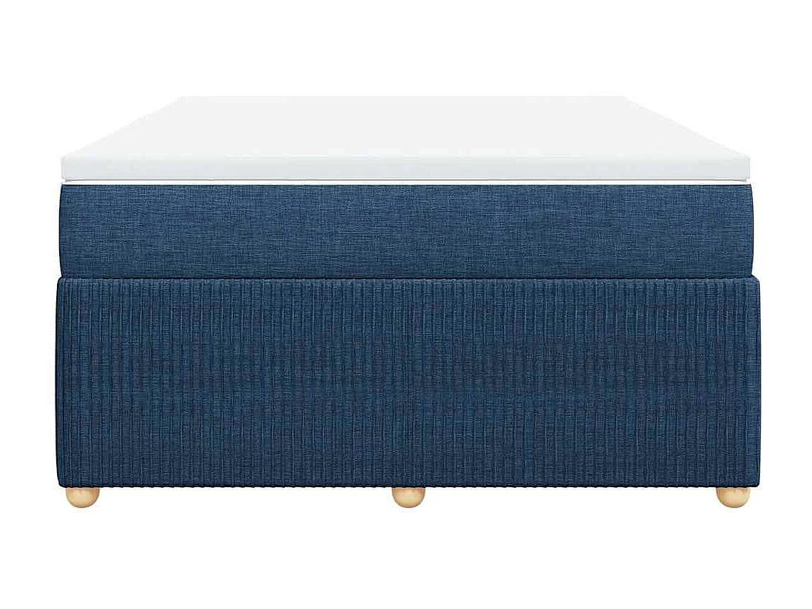 Boxspringbett mit Matratze Blau 140x190 cm Stoff