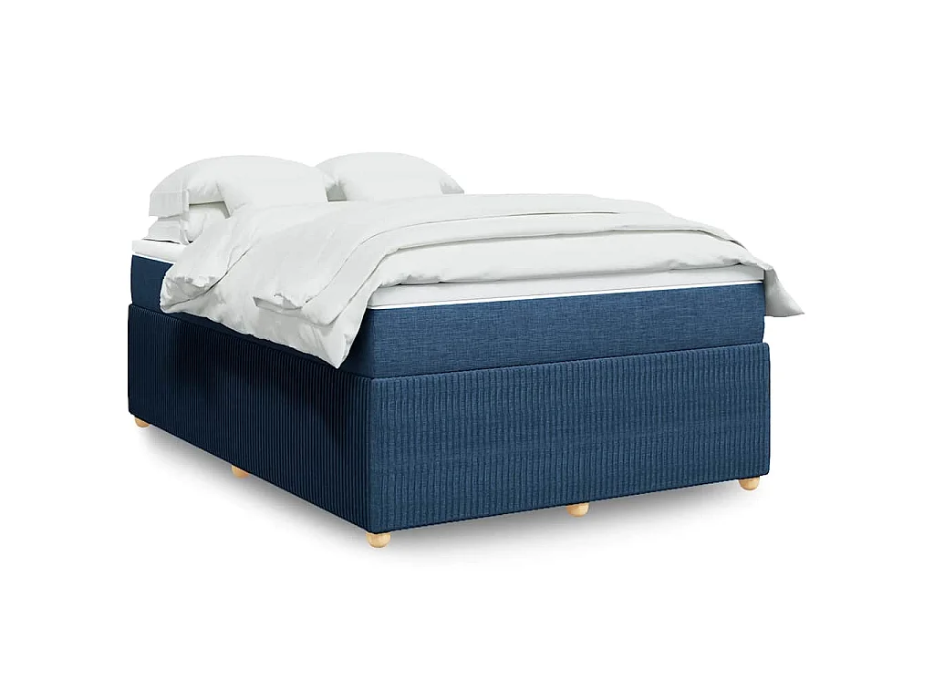 Giroletto a Molle con Materasso Blu 140x190 cm in Tessuto