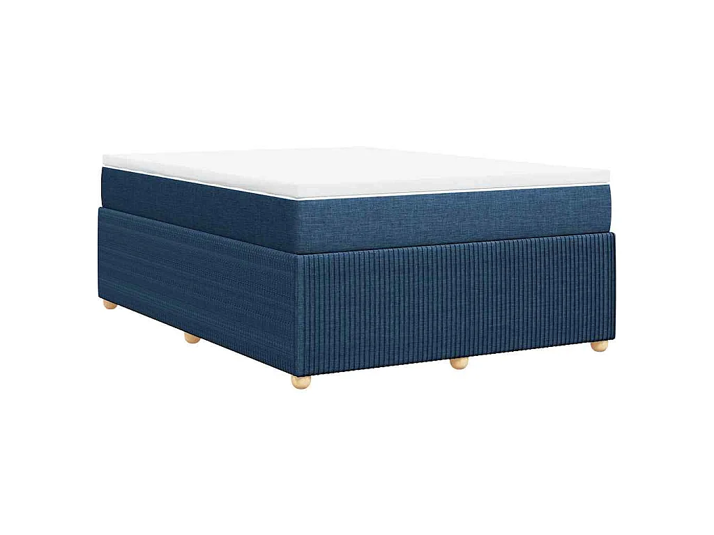 Giroletto a Molle con Materasso Blu 140x190 cm in Tessuto