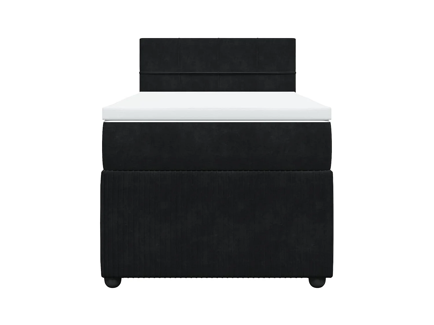 Sommier à lattes de lit avec matelas Noir 90x200 cm Velours