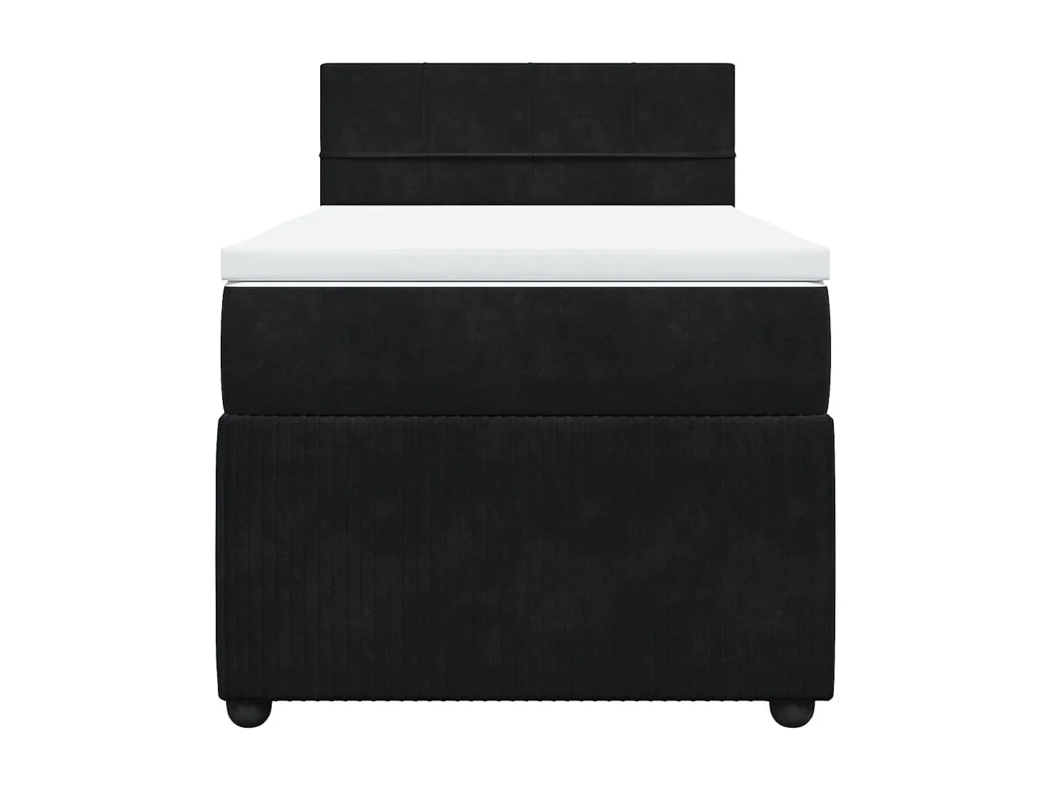 Cama box spring con colchón terciopelo negro 90x200 cm