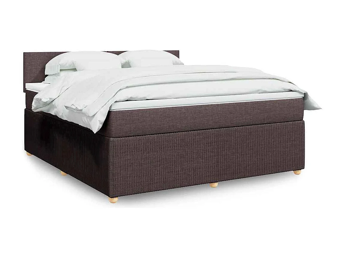 Boxspringbett mit Matratze Dunkelbraun 180x200 cm Stoff