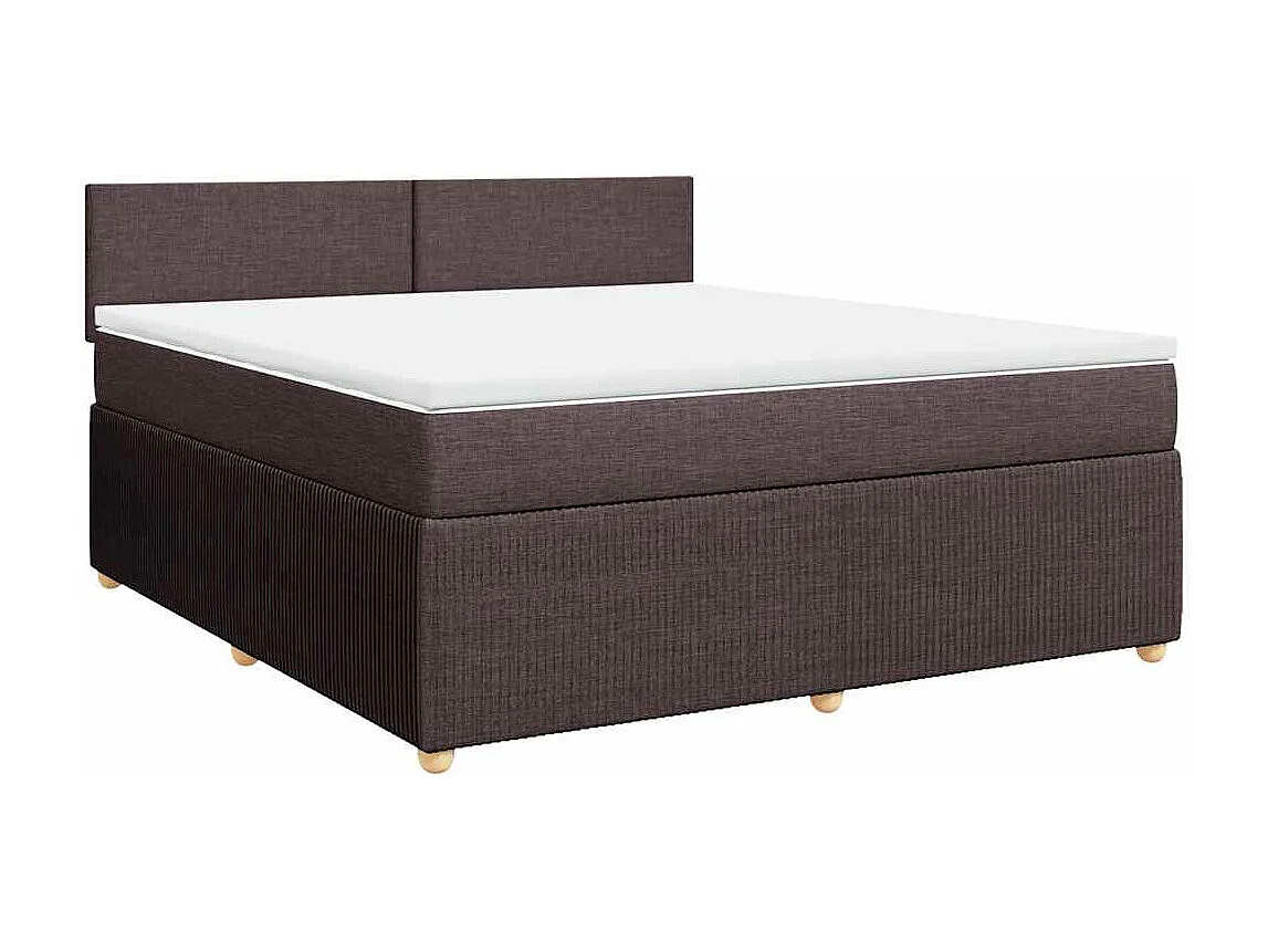 Boxspringbett mit Matratze Dunkelbraun 180x200 cm Stoff
