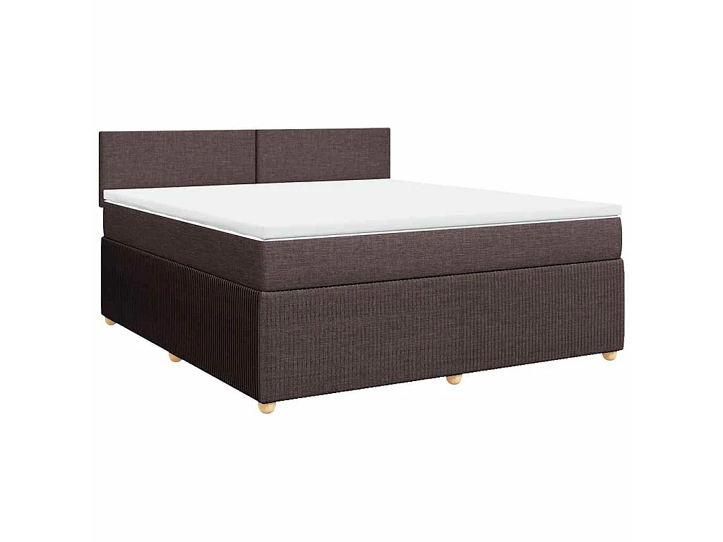 Boxspring met matras stof donkerbruin 180x200 cm