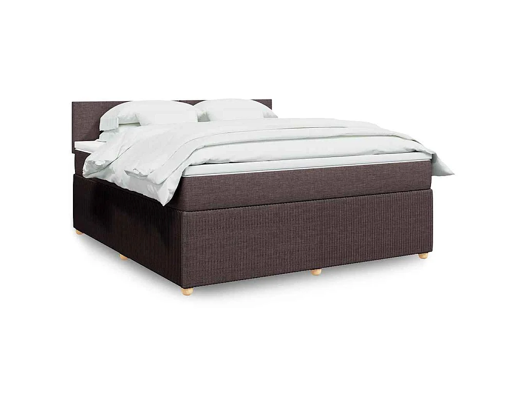Boxspring met matras stof donkerbruin 180x200 cm