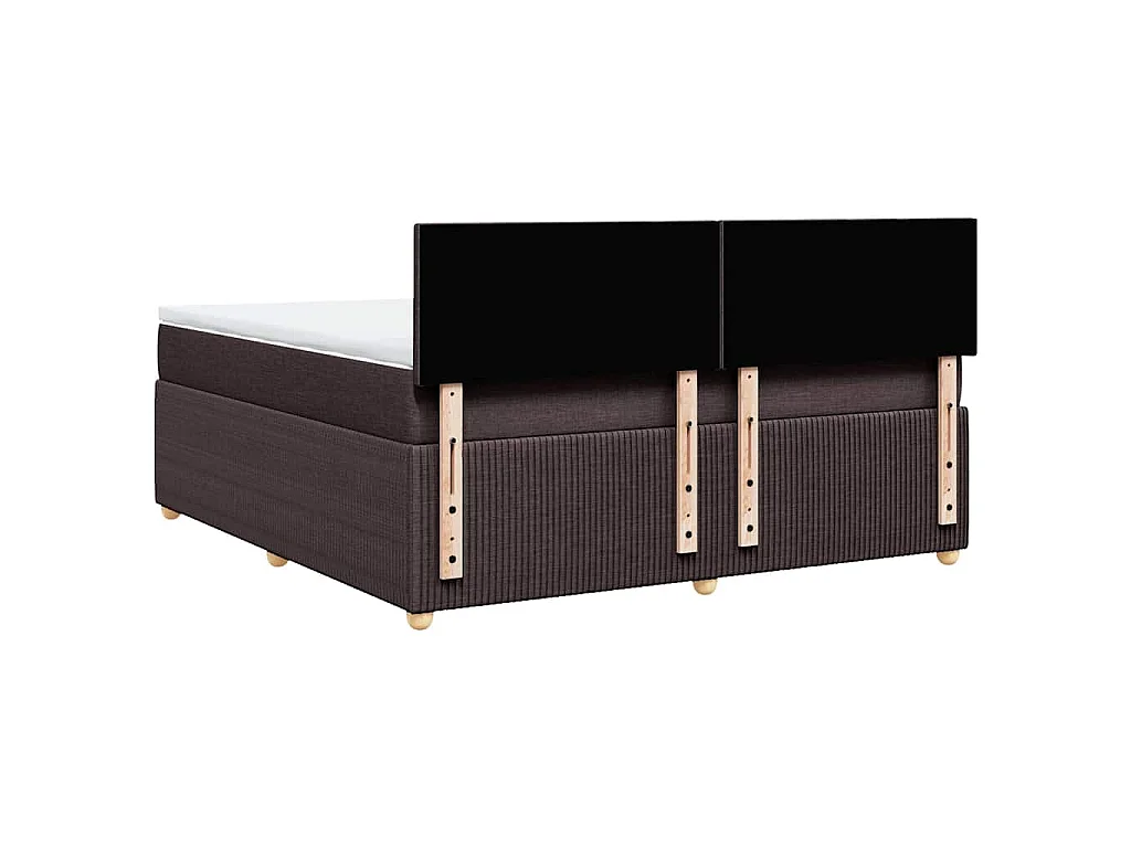Boxspring met matras stof donkerbruin 180x200 cm