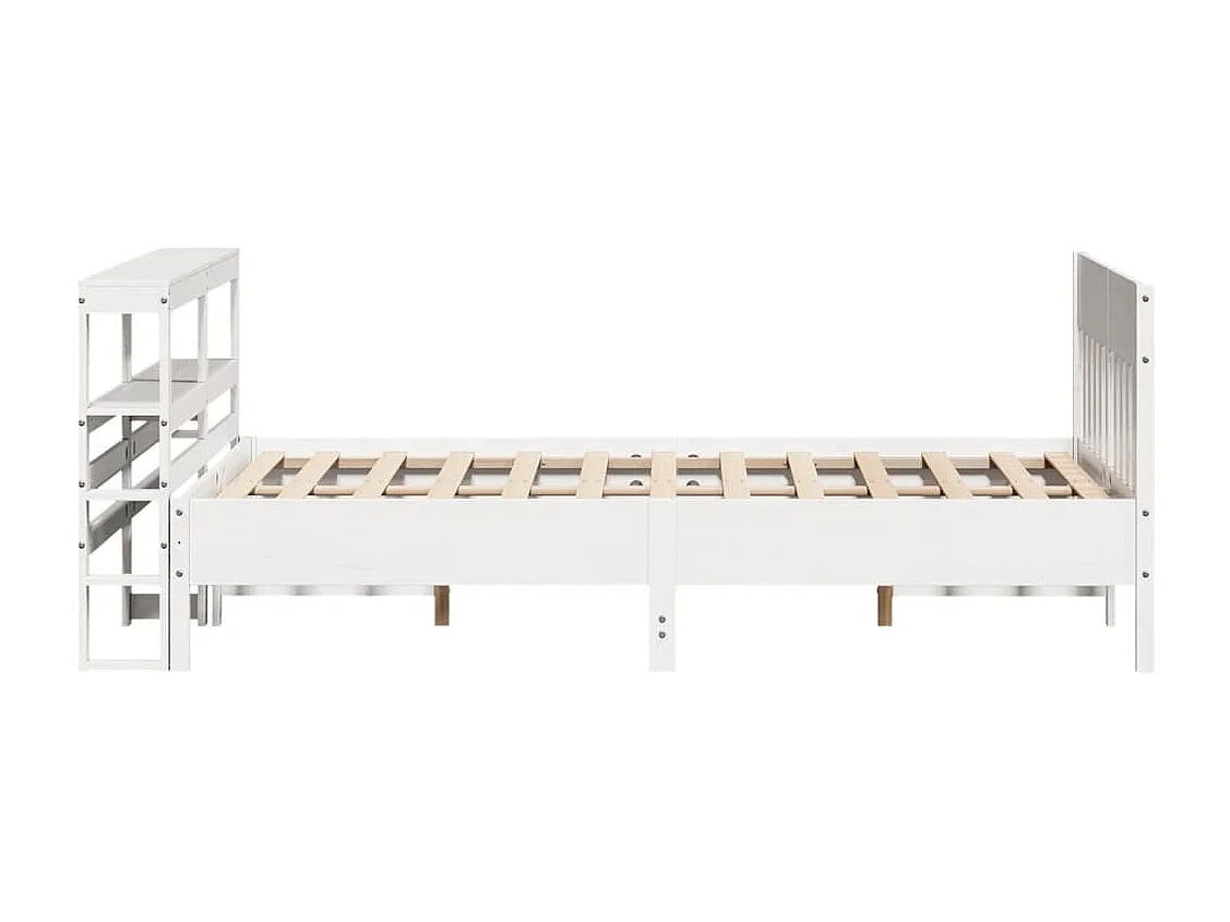 Bedframe zonder matras massief grenenhout wit 160x200 cm