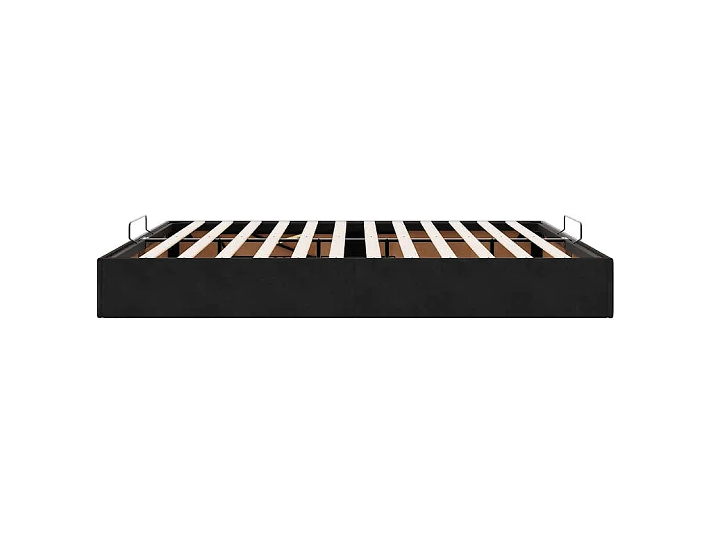 Cadre de lit ottoman sans matelas noir 160x200 cm velours