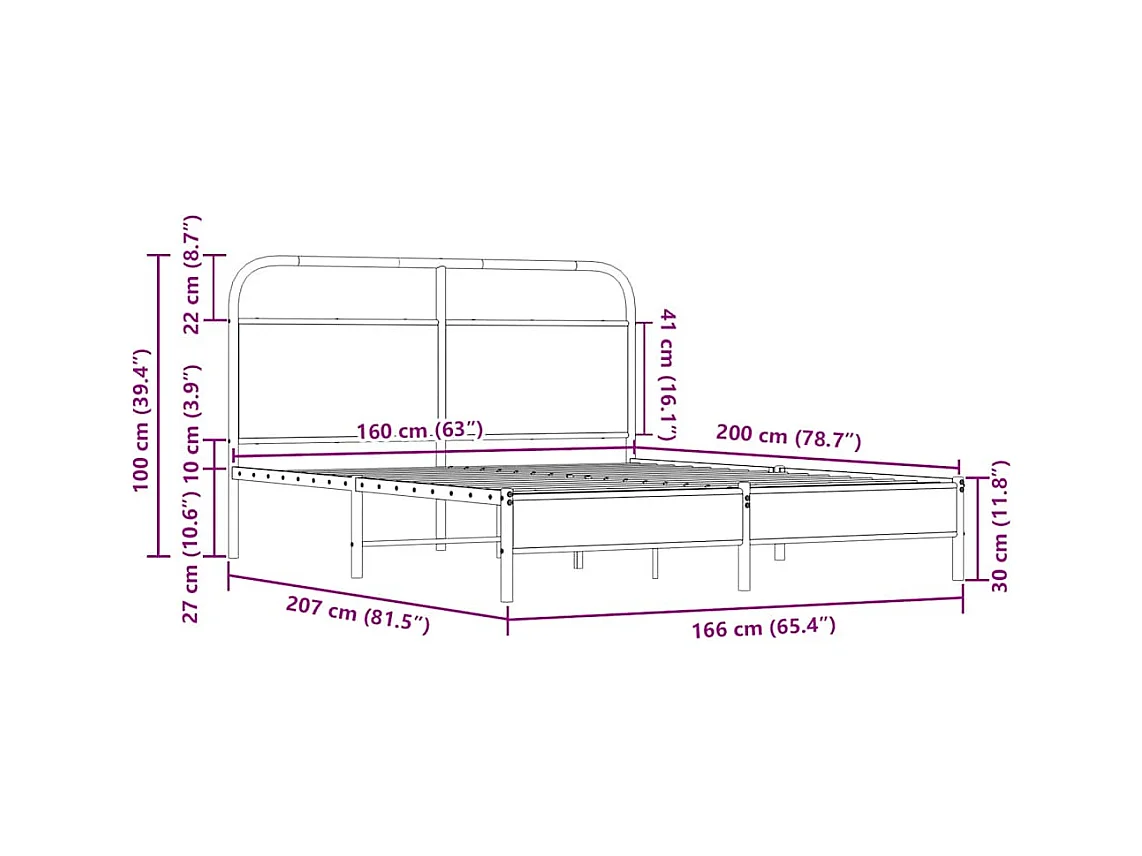 Bettgestell ohne Matratze 160x200 cm Sonoma-Eiche Holzwerkstoff