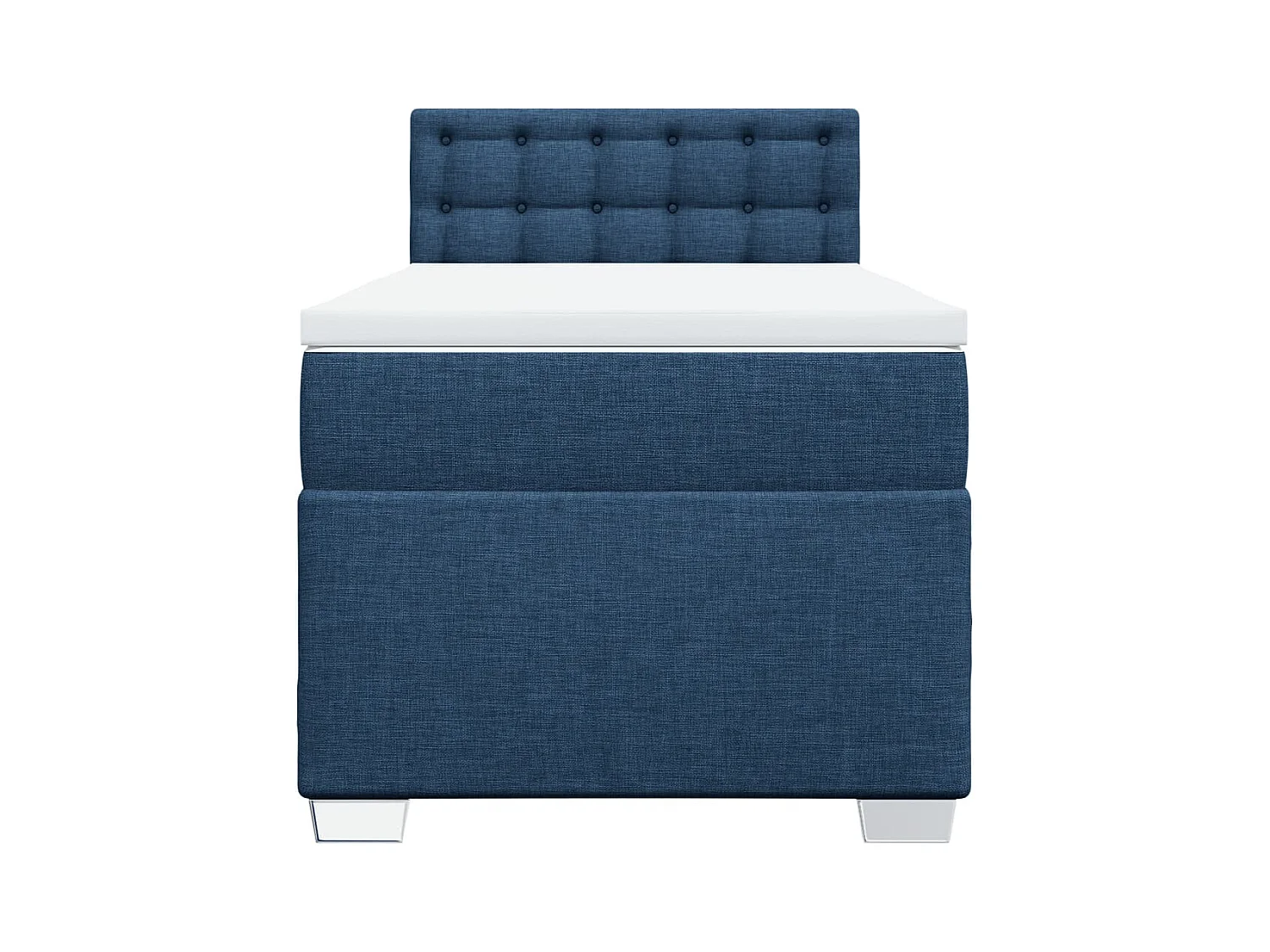 Sommier à lattes de lit avec matelas Bleu 100x200 cm Tissu