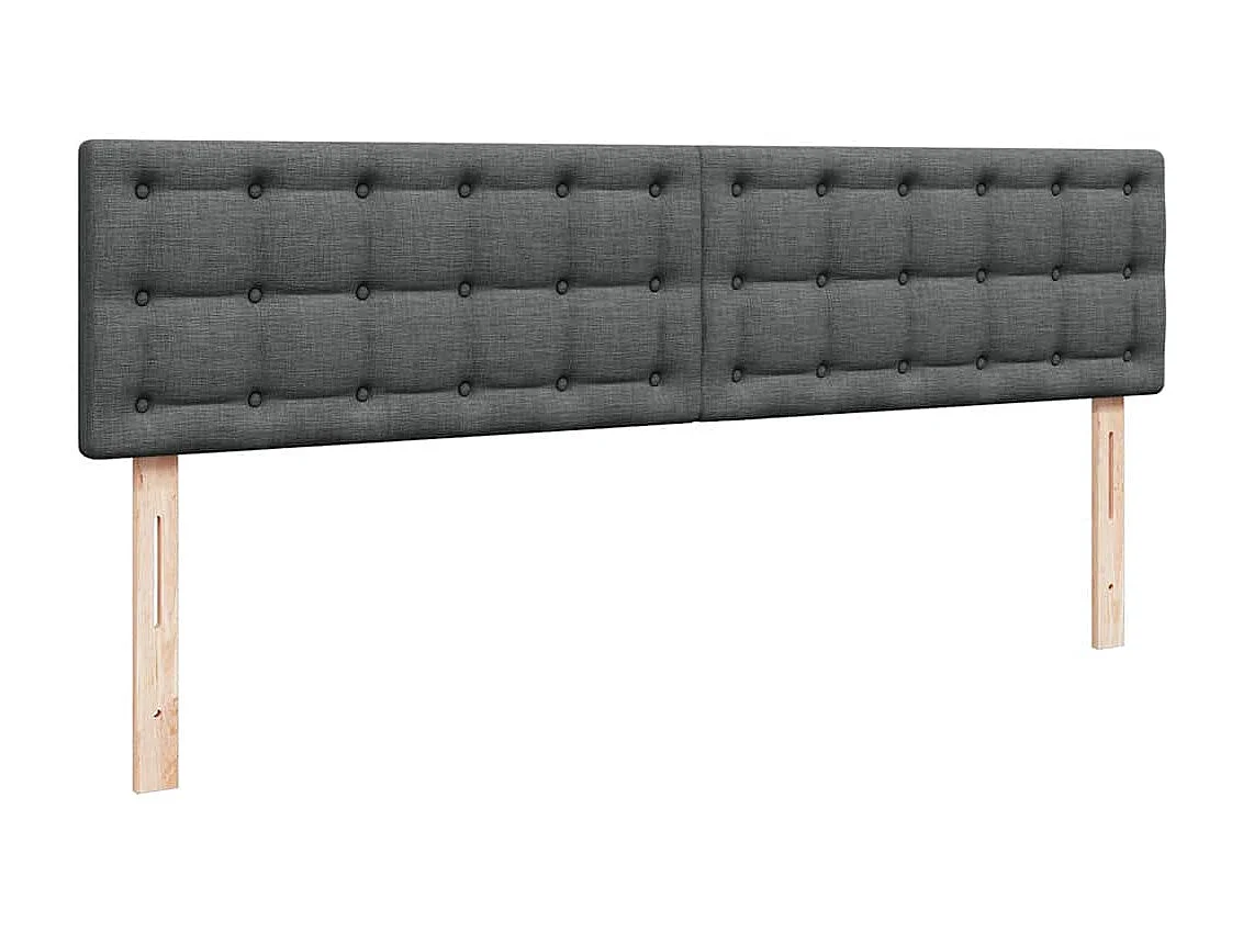 Cadre de lit ottoman avec matelas gris foncé 160x200cm tissu