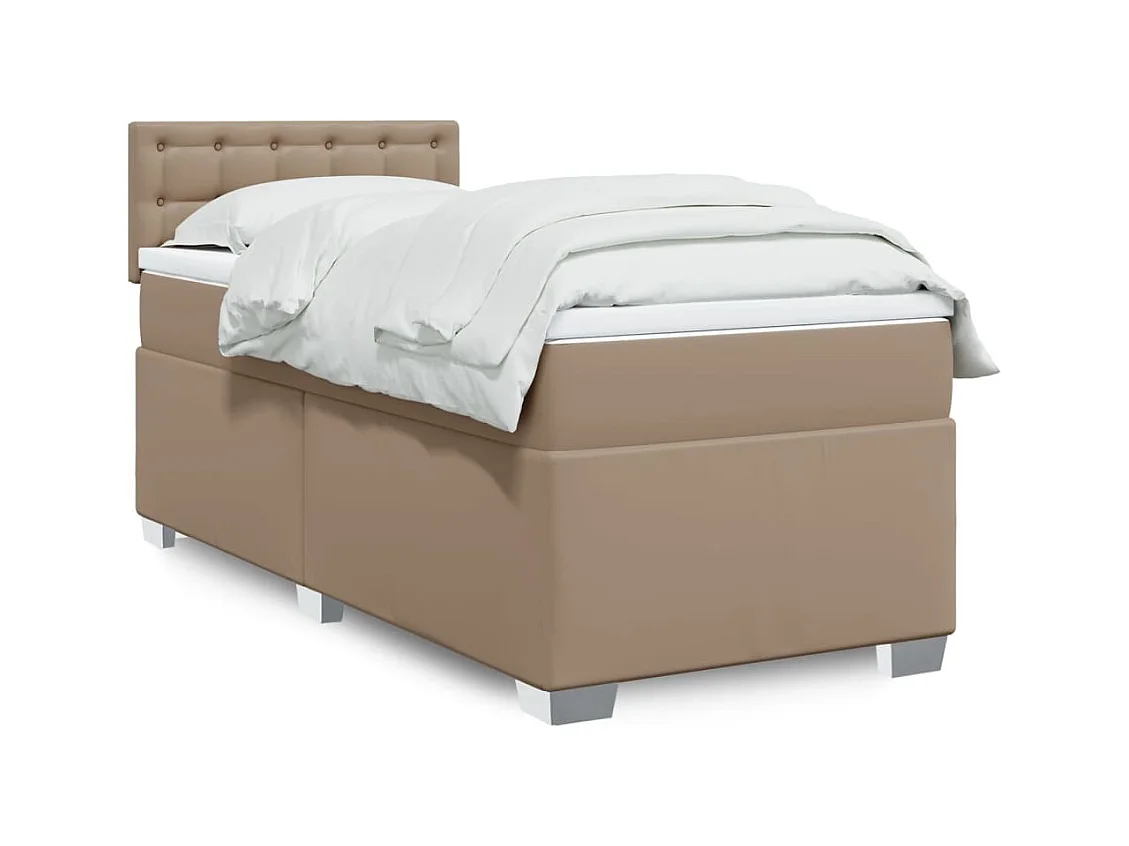 Sommier à lattes de lit avec matelas Cappuccino 90x200 cm