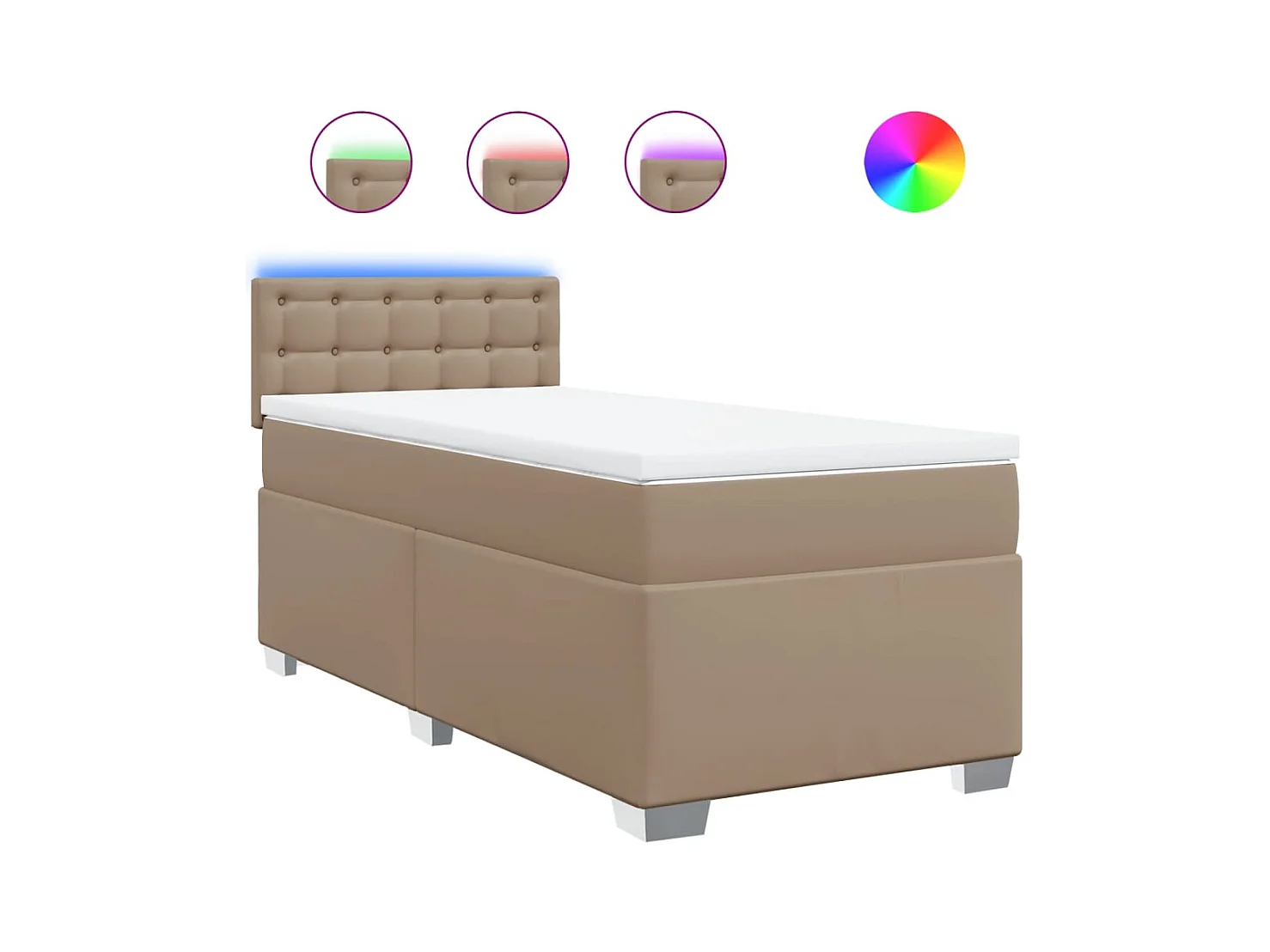 Sommier à lattes de lit avec matelas Cappuccino 90x200 cm