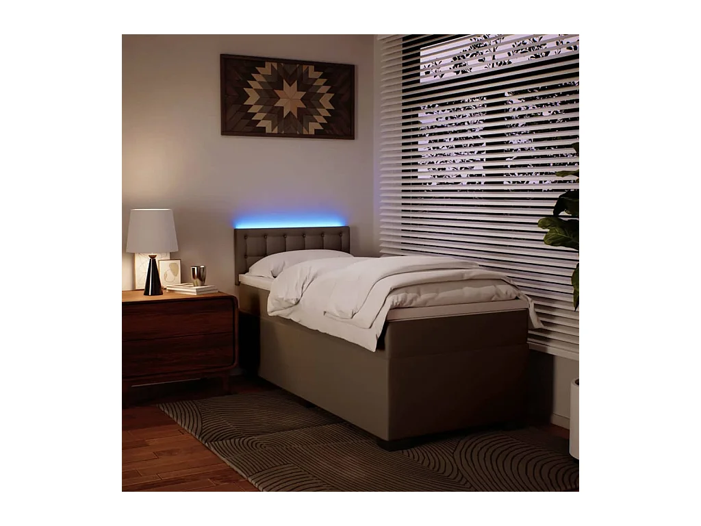 Sommier à lattes de lit avec matelas Cappuccino 90x200 cm