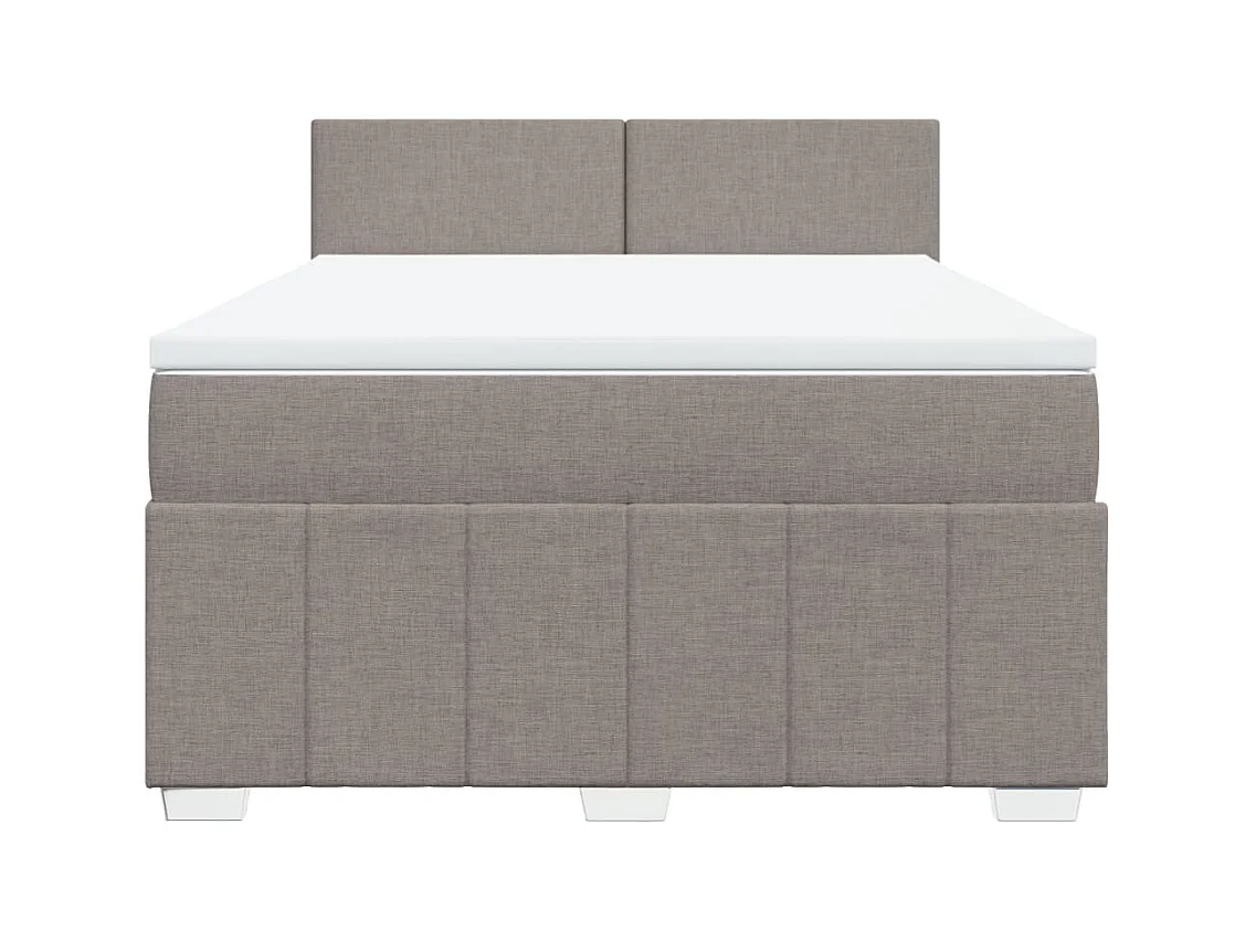 Sommier à lattes de lit avec matelas Taupe 160x200 cm Tissu