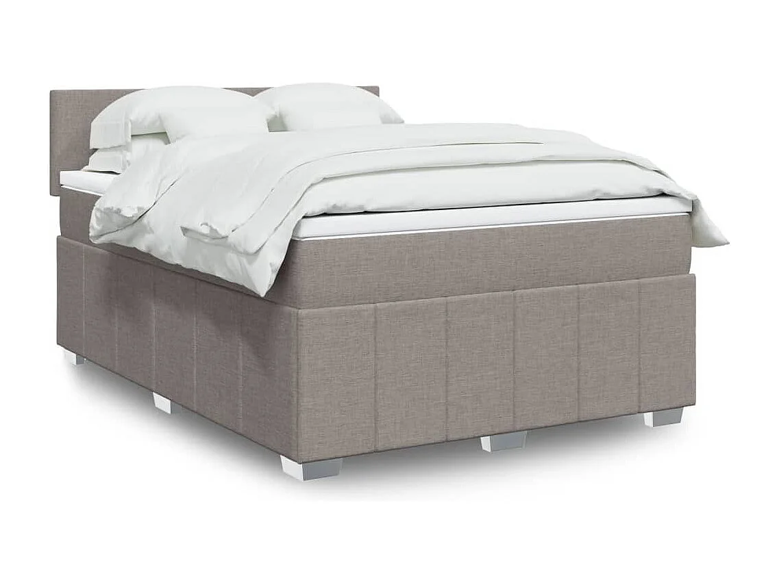 Sommier à lattes de lit avec matelas Taupe 160x200 cm Tissu