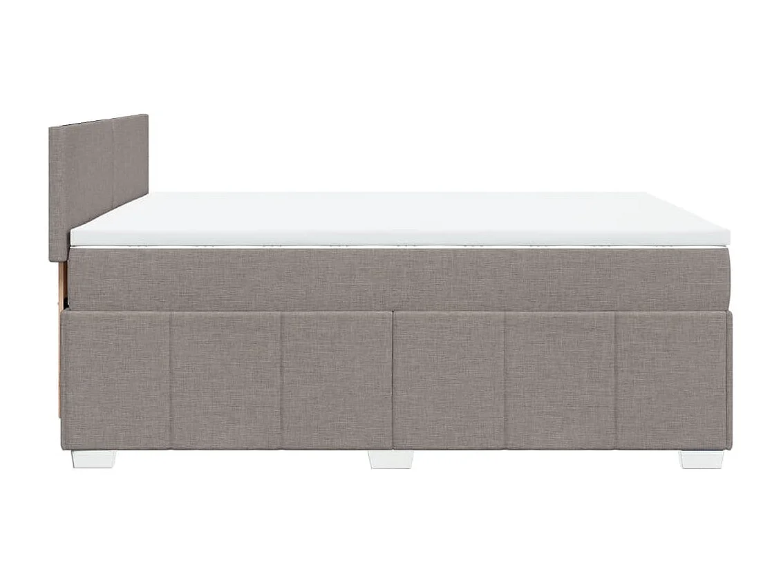 Sommier à lattes de lit avec matelas Taupe 160x200 cm Tissu