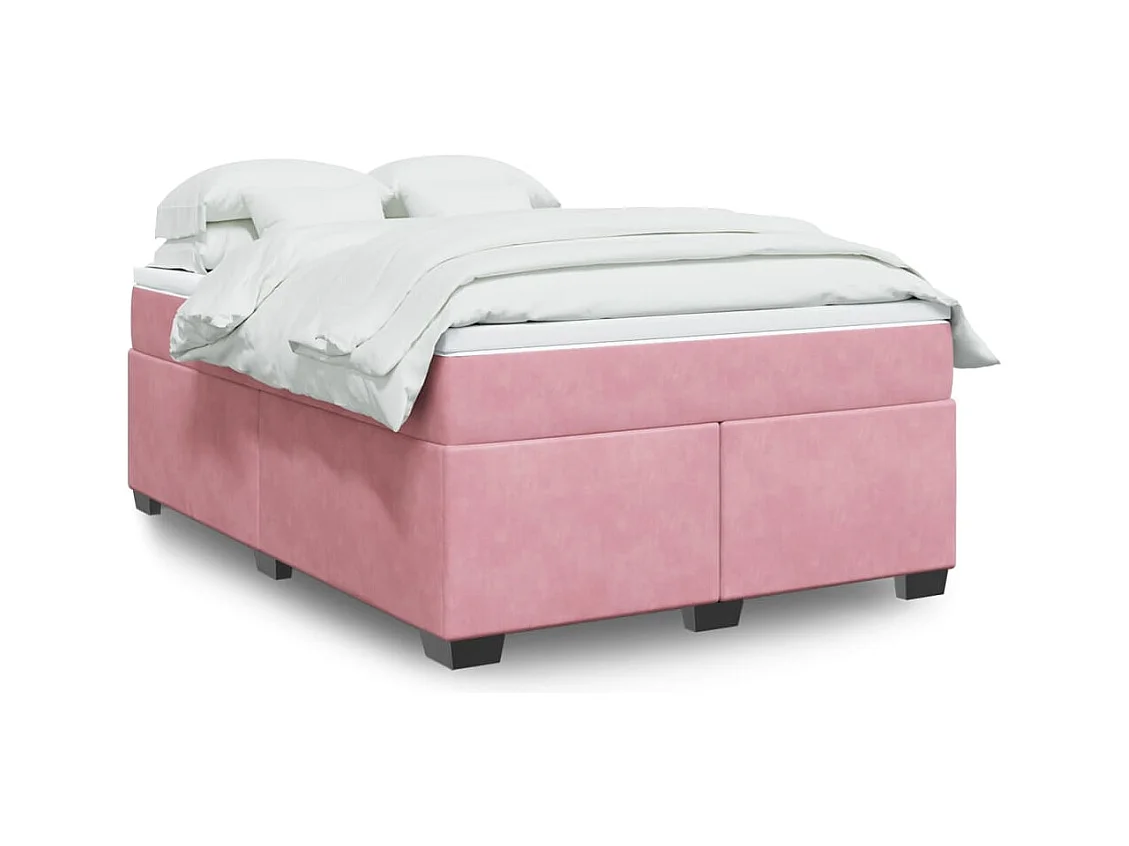 Sommier à lattes de lit avec matelas Rose 140x190 cm Velours