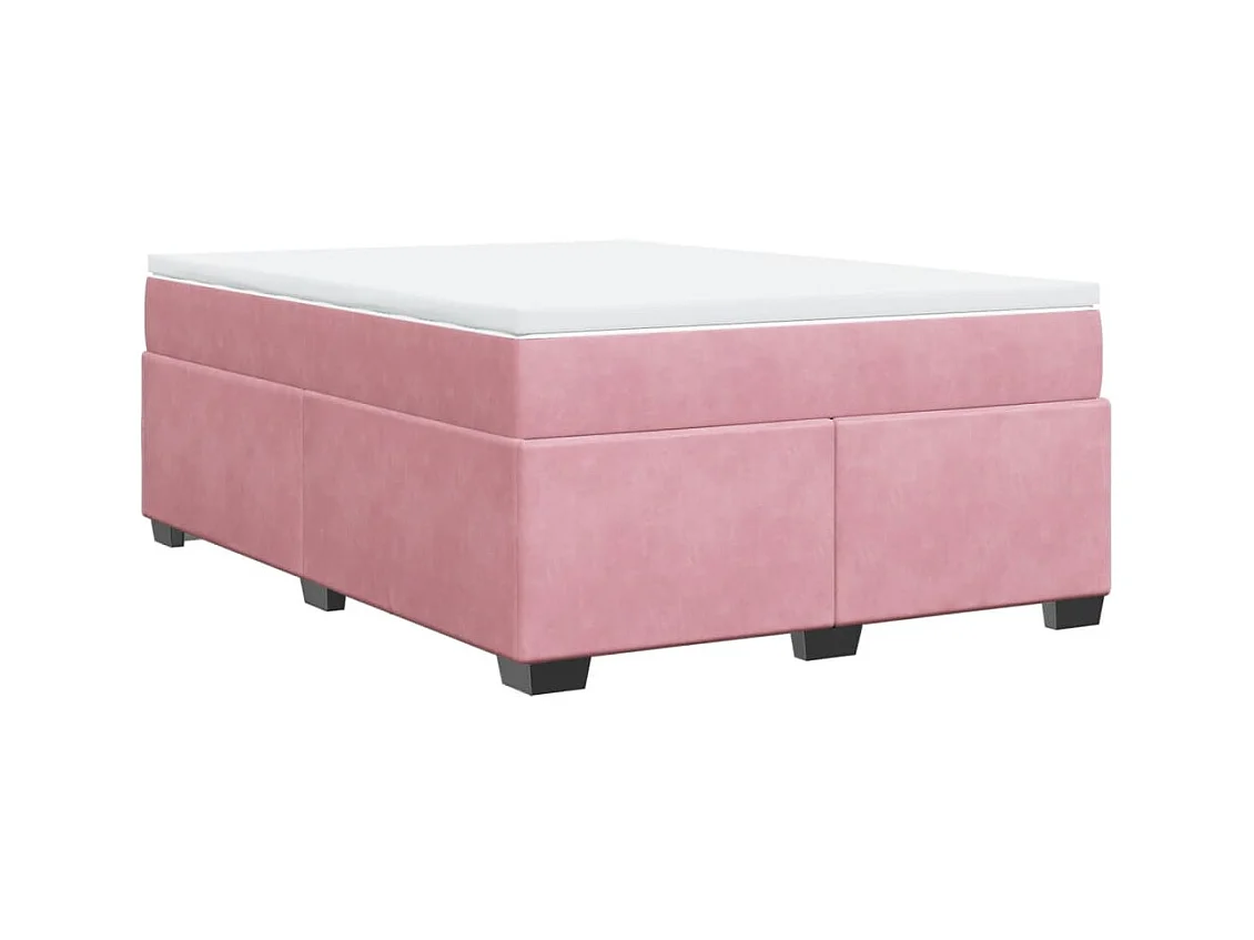 Boxspringbett mit Matratze Rosa 140x190 cm Samt
