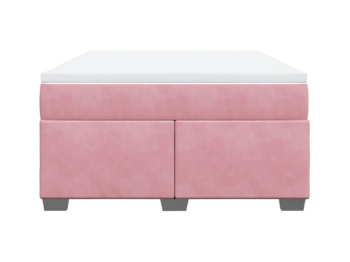 Boxspringbett mit Matratze Rosa 140x190 cm Samt