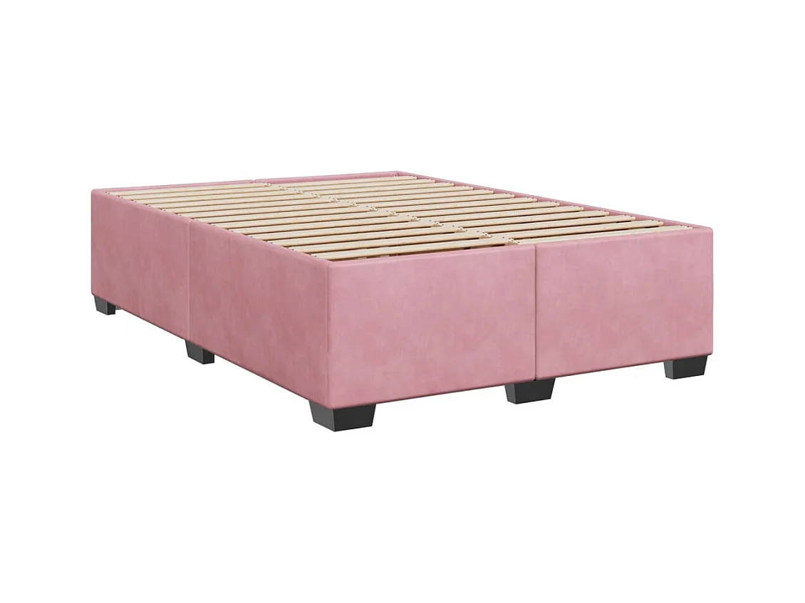 Boxspringbett mit Matratze Rosa 140x190 cm Samt