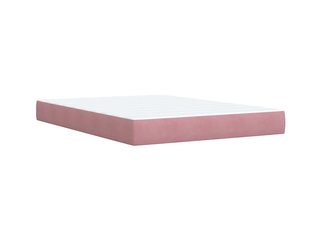Boxspringbett mit Matratze Rosa 140x190 cm Samt