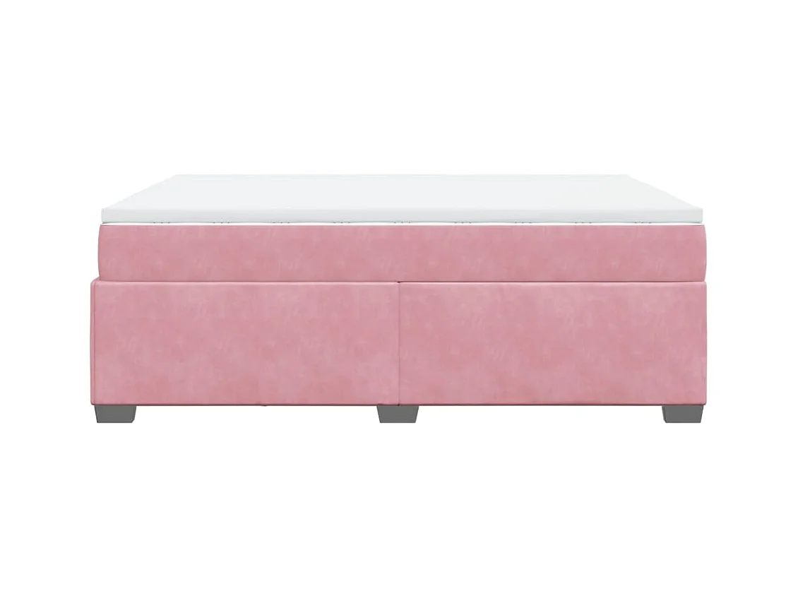 Boxspringbett mit Matratze Rosa 140x190 cm Samt
